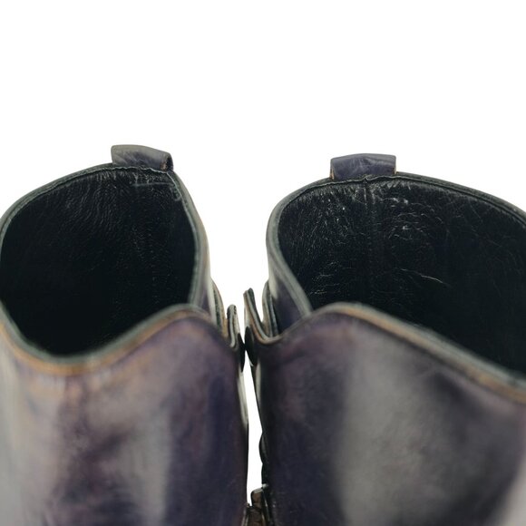 JO Ghost Navy Blue Leather Designer Zip Boots Mens 13 Italy Ankle Dress Shoes 46 - Picture 15 of 16